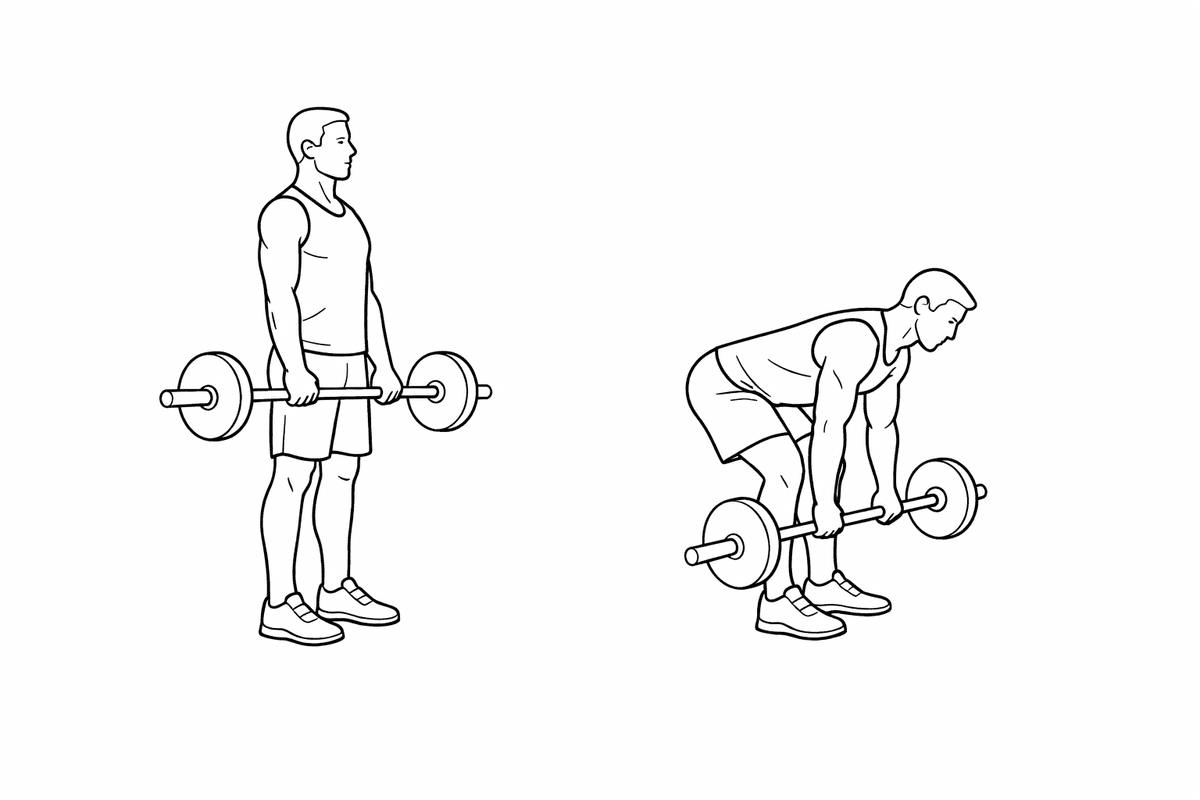 Romanian Deadlift (RDL) — start and end position