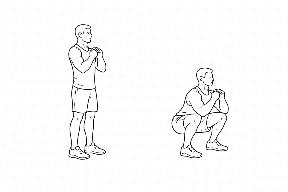Bodyweight Squat — start and end position